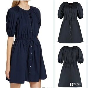 Staud Vincenza puff sleeve shirt dress
